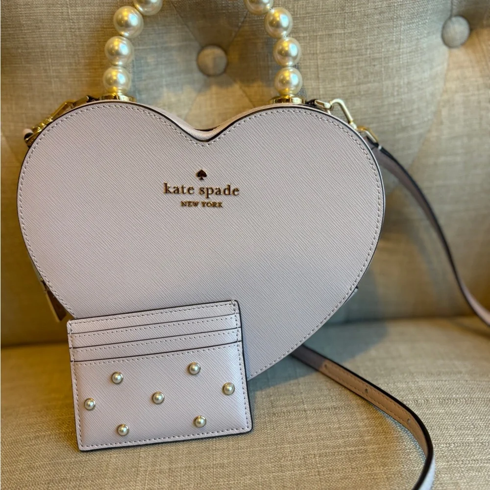 Kate Spade Heart Crossbody Bag with Pearl Handle - Lavender